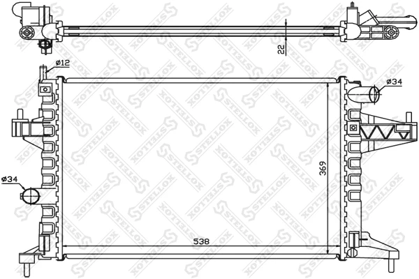 10-25995-SX_РАДИАТОР СИСТЕМЫ ОХЛАЖДЕНИЯ! МКППOPEL COMBO/CORSA C 1.4-1.8I 0 Stellox 1025995sx Stellox