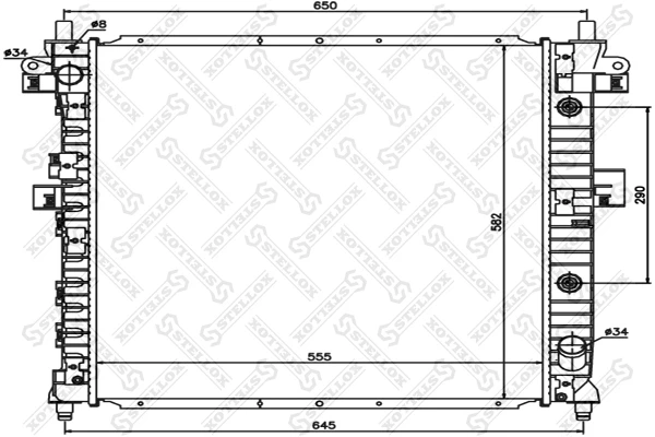 10-26287-SX_РАДИАТОР СИСТЕМЫ ОХЛАЖДЕНИЯ! SSANG YONG KYRON 2,0D 05-/ACTYON Stellox 1026287sx Stellox