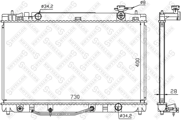 10-26332-SX_РАДИАТОР СИСТЕМЫ ОХЛАЖДЕНИЯ! TOYOTA CAMRY 2.4 07> Stellox 1026332sx Stellox 1026332sx