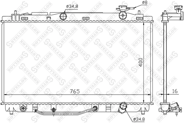 10-26334-SX_РАДИАТОР СИСТЕМЫ ОХЛАЖДЕНИЯ! АКПП TOYOTA CAMRY 3.5 VVTI 06> Stellox 1026334sx Stellox 10