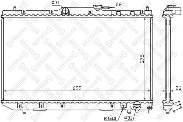 Радиатор системы охлаждения Stellox 10-26383-SX