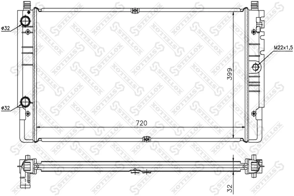 Радиатор системы охлаждения Stellox 10-26422-SX