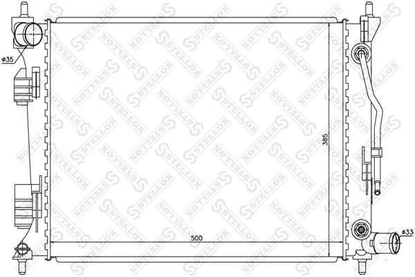 10-26518-SX_РАДИАТОР СИСТЕМЫ ОХЛАЖДЕНИЯ! АКПП HYUNDAI SOLARIS 1.4I-1.6I, K Stellox 1026518sx Stellox