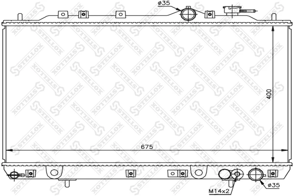 10-26525-SX_РАДИАТОР СИСТЕМЫ ОХЛАЖДЕНИЯ! МКПП HYUNDAI SONATA 2.0 95-98 Stellox 1026525sx Stellox 102