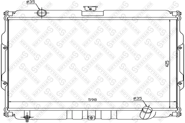 10-26541-SX_РАДИАТОР СИСТЕМЫ ОХЛАЖДЕНИЯ! МКПП HYUNDAI GALLOPER 2.5TDIC 97- Stellox 1026541sx