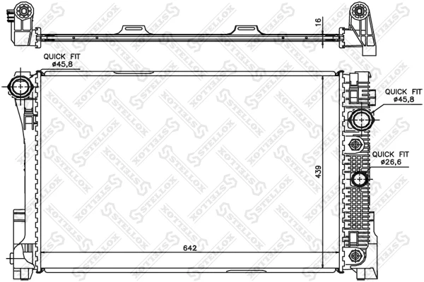 10-26554-SX_РАДИАТОР СИСТЕМЫ ОХЛАЖДЕНИЯ! АКПП MB W204/S204 2.5-3.5/2.2CDI Stellox 1026554sx Stellox