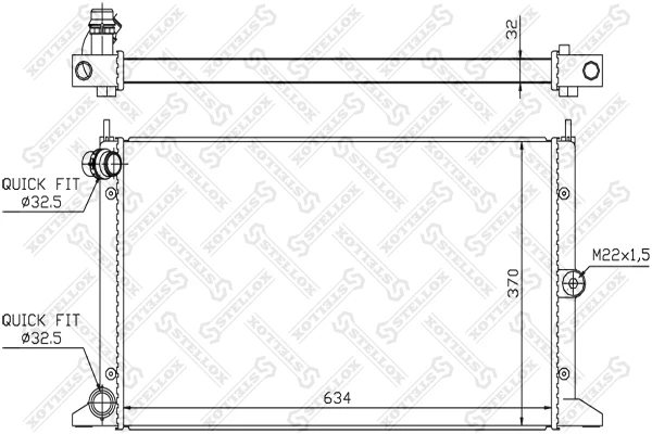 10-26572-SX_РАДИАТОР СИСТЕМЫ ОХЛАЖДЕНИЯ!VALEO CLASSICFORD GALAXY/SEAT ALHA Stellox 1026572sx Stellox