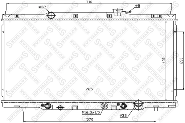 10-26666-SX_РАДИАТОР СИСТЕМЫ ОХЛАЖДЕНИЯ! HONDA CR-V 2.0 02-06 Stellox 1026666sx Stellox 1026666sx