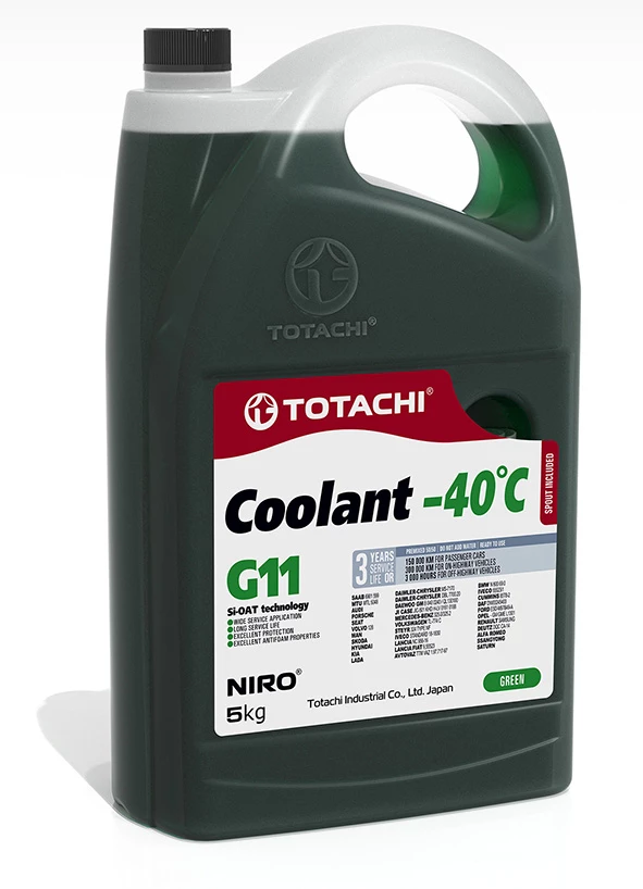 Антифриз Totachi Niro G11 -40°С зеленый 5 кг