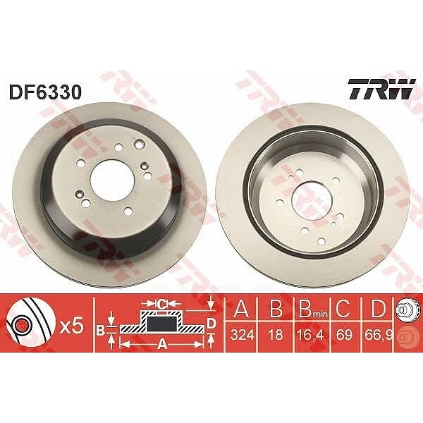 Диск тормозной TRW DF6330