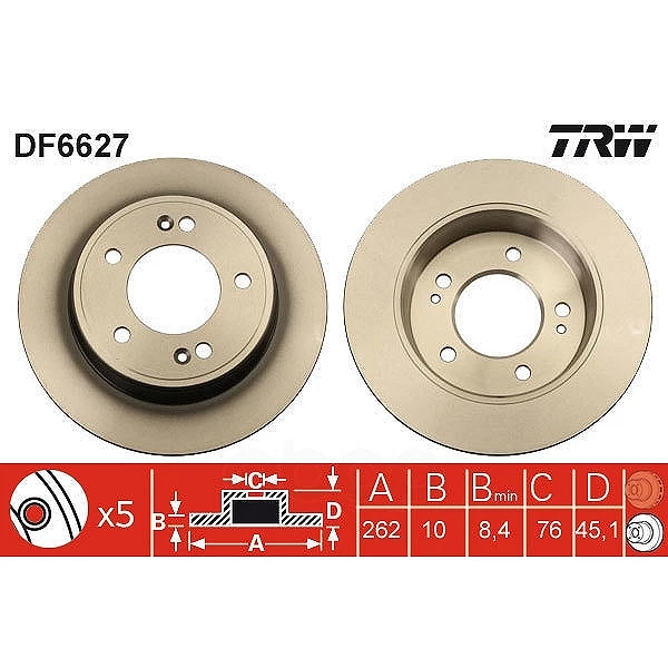 Диск тормозной TRW DF6629