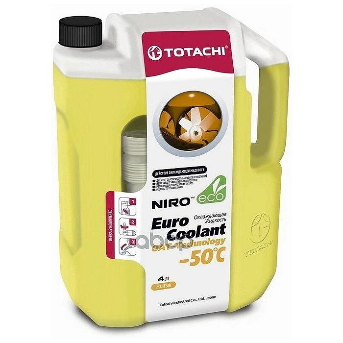 Антифриз Totachi EURO COOLANT OAT - Technology желтый 4 кг