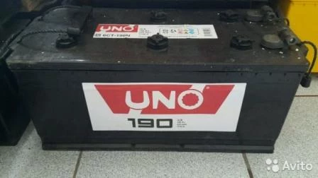 Аккумулятор грузовой Uno 190 ач 1 200А под болт Прямая полярность