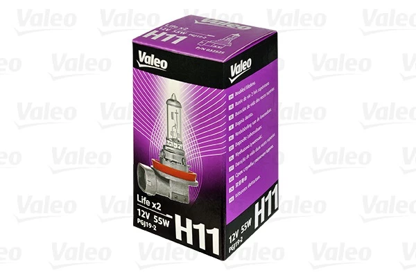 Лампа галогенная H11 12V 55W VALEO (Life x2)