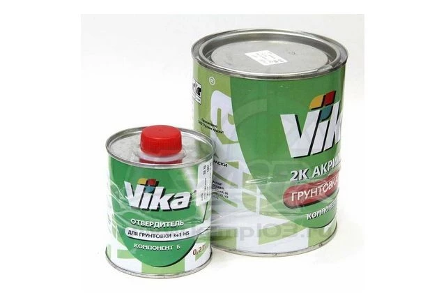 Грунт акриловый VIKA 2K 3+1 HS (1 л) (серый) (комлект + отвердитель 250 мл)