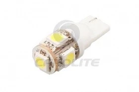 Лампа подсветки светодиодная T10 12V WAYTON (5 диодов 5050 SMD W2,1*9,5D) (2 шт.)