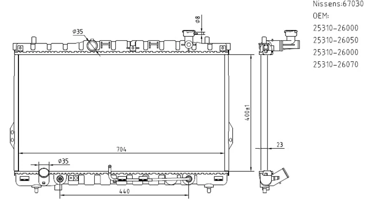 Радиатор охлаждения Winkod WRW1020