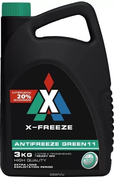 Антифриз X-Freeze Green 11 G11 -40°С зеленый 3 кг
