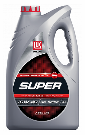 Масло моторное LUKOIL SUPER, SEMI-SYNTHETIC 10W-40, API SG/CD, 4л