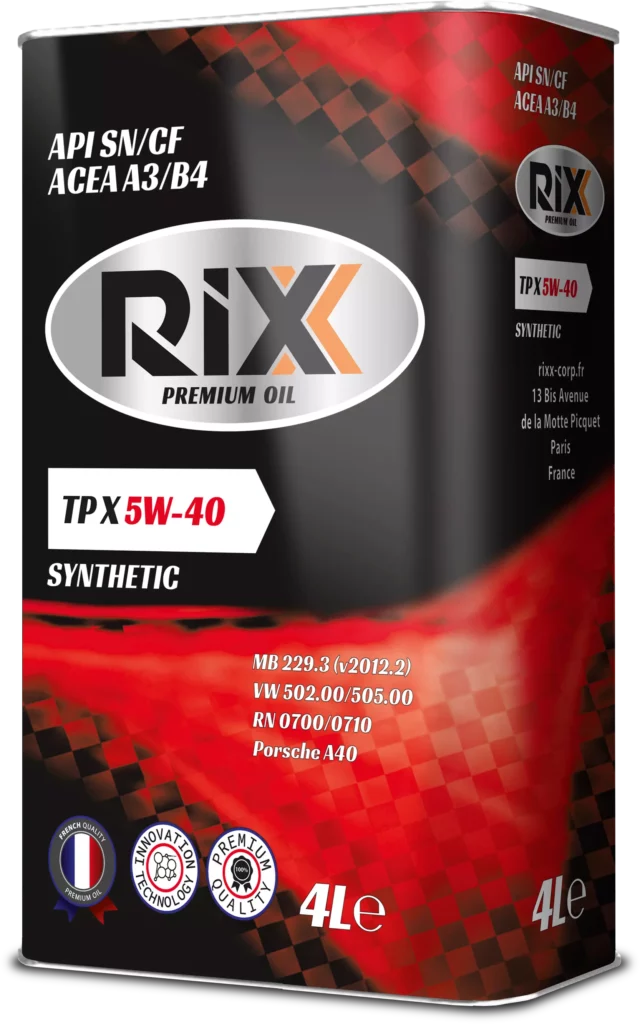 Масло моторное RIXX TP X SAE 5W-40 API SN/CF ACEA A3/B4, 4л