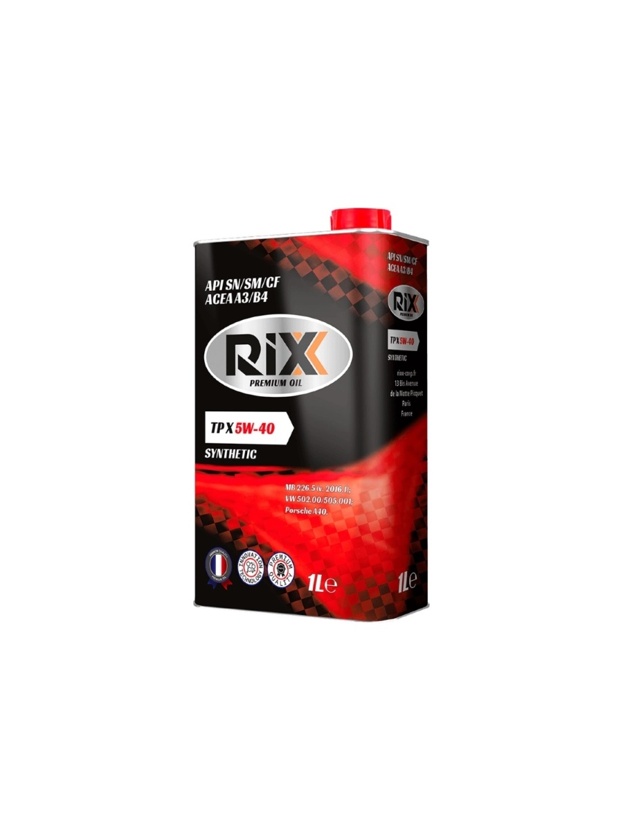 Масло моторное RIXX TP X SAE 5W-40 API SN/CF ACEA A3/B4, 1л