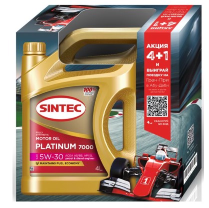 Масло моторное Sintec 5W-30 Platinum 7000 A5/B5 синтетическое 4 л АКЦИЯ 4+1л
