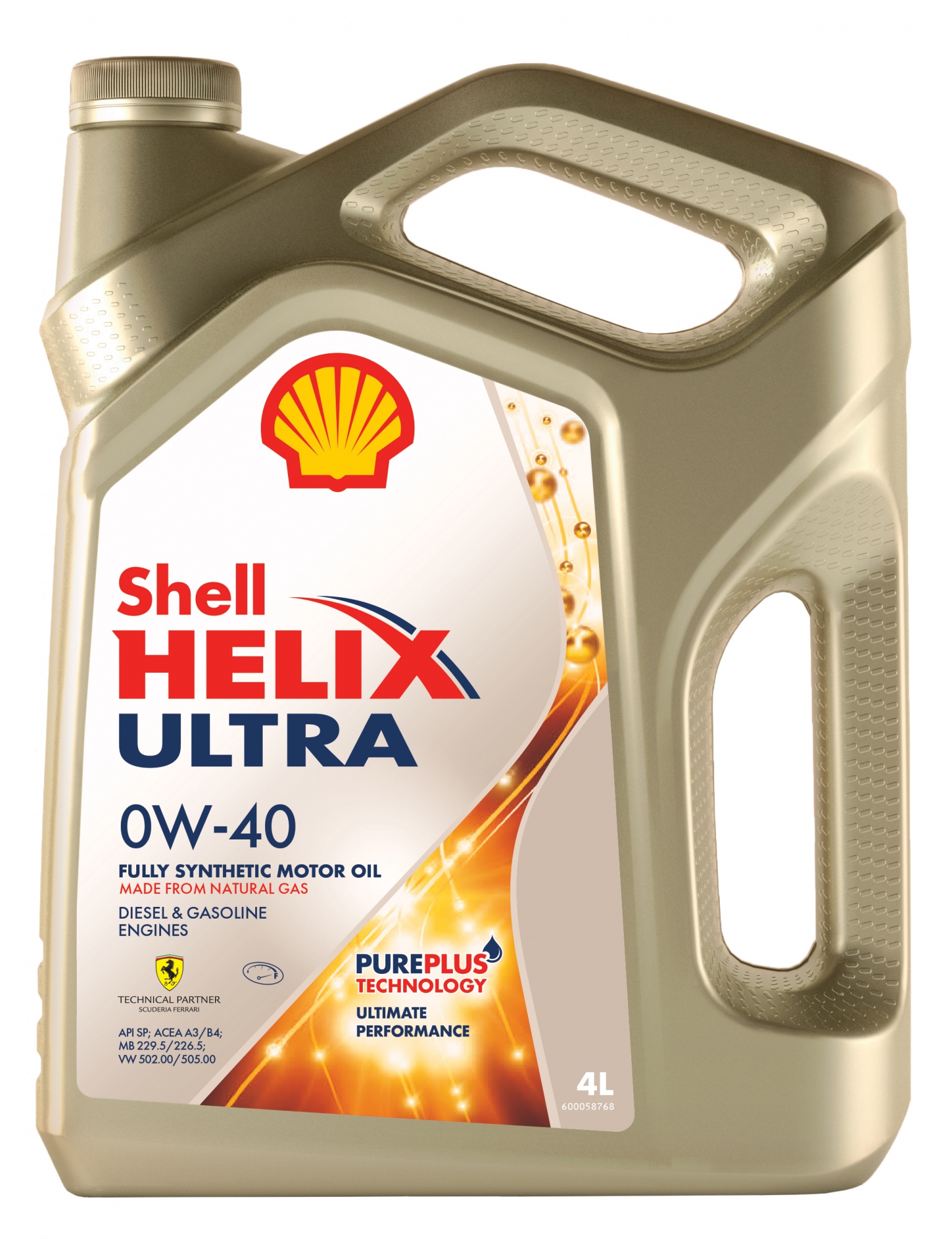 Моторное масло Shell Helix Ultra 0W-40 API SP синтетическое, 4л