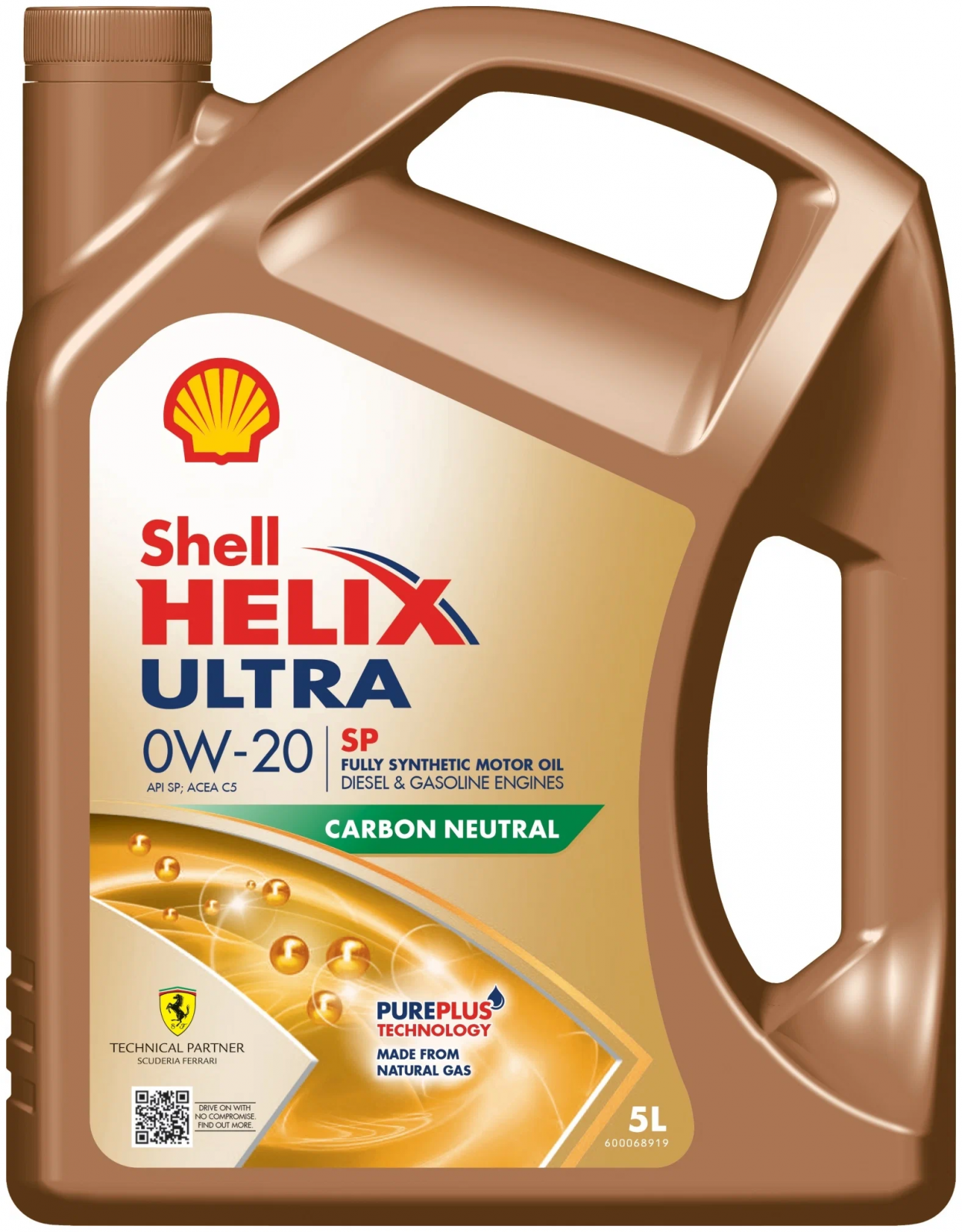 Моторное масло Shell Helix Ultra SP 0W-20 синтетическое, 5л