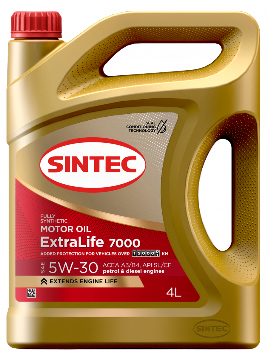 Моторное масло SINTEC EXTRALIFE 7000 SAE 5W-30 API SL/CF ACEA A3/B4, 4л
