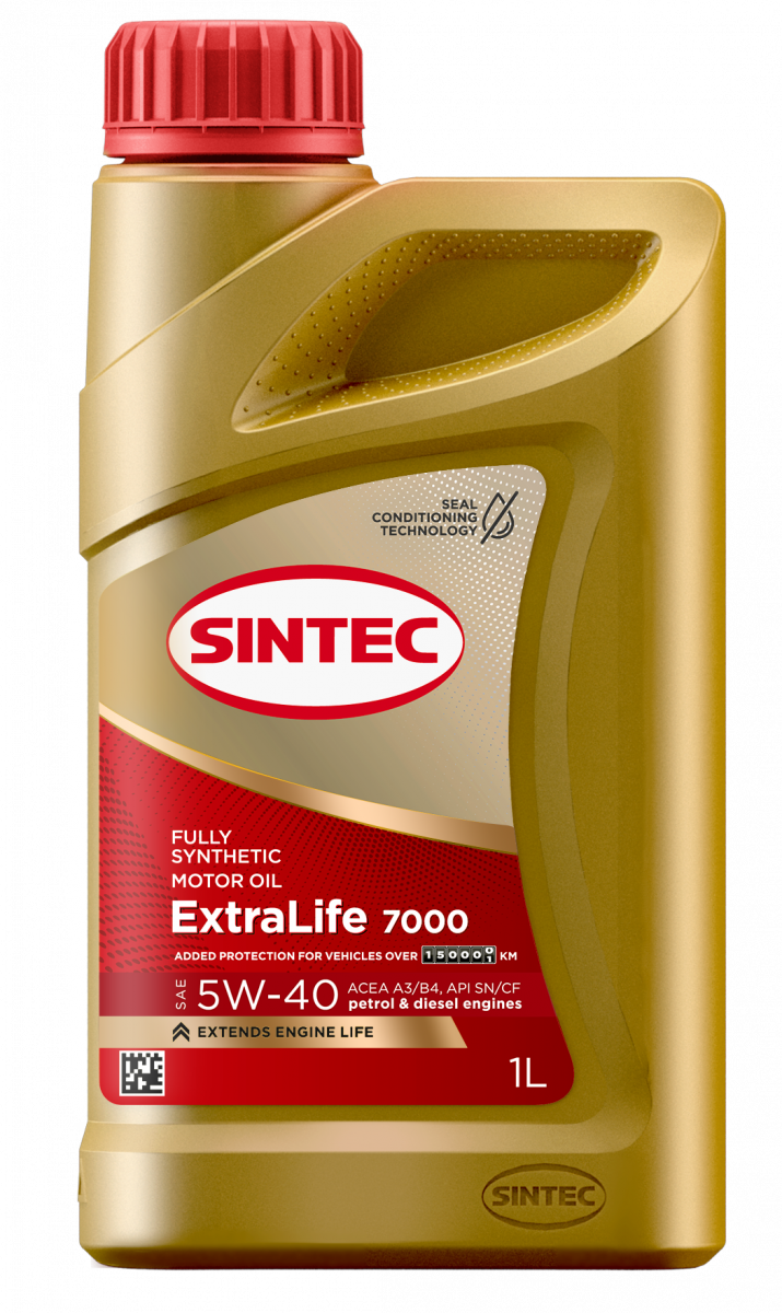Моторное масло SINTEC EXTRALIFE 7000 SAE 5W-40 API SN/CF ACEA A3/B4, 1л