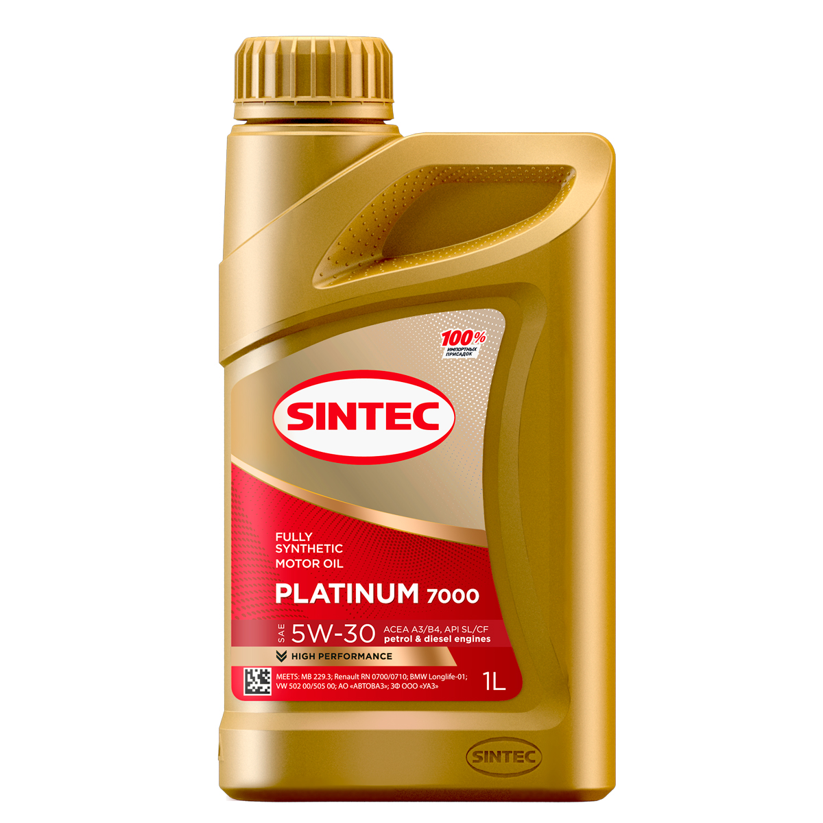 Моторное масло SINTEC PLATINUM 7000 5W-30 A3/B4 SL/CF, 1л