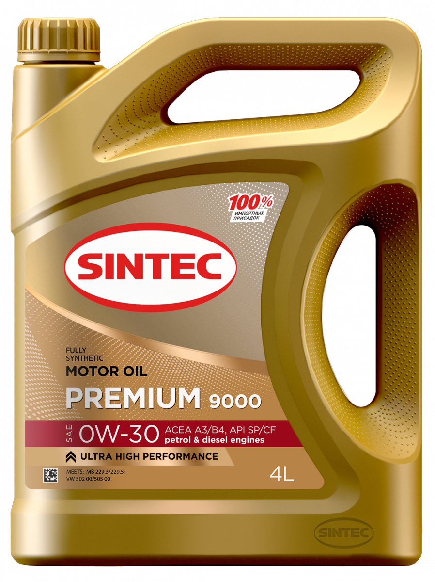 Моторное масло SINTEC PREMIUM 9000 0W-30 A3/B4 SP/CF, 4л