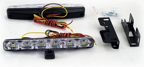 Дневные ходовые огни 6 LED Вымпел DRL-HP-6 (с повторит. поворота, платс. корпус)