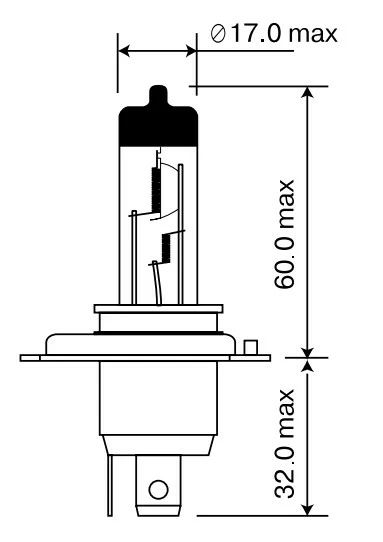Лампа галогенная Маяк Standard H4 (P43t) 12V 100/90W, 52450, 1 шт