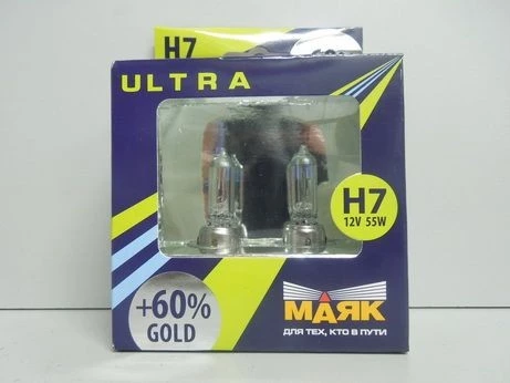 Лампа галогенная H7 24V 70W Маяк Gold УЛЬТРА NEW (+60%) (2 шт.)